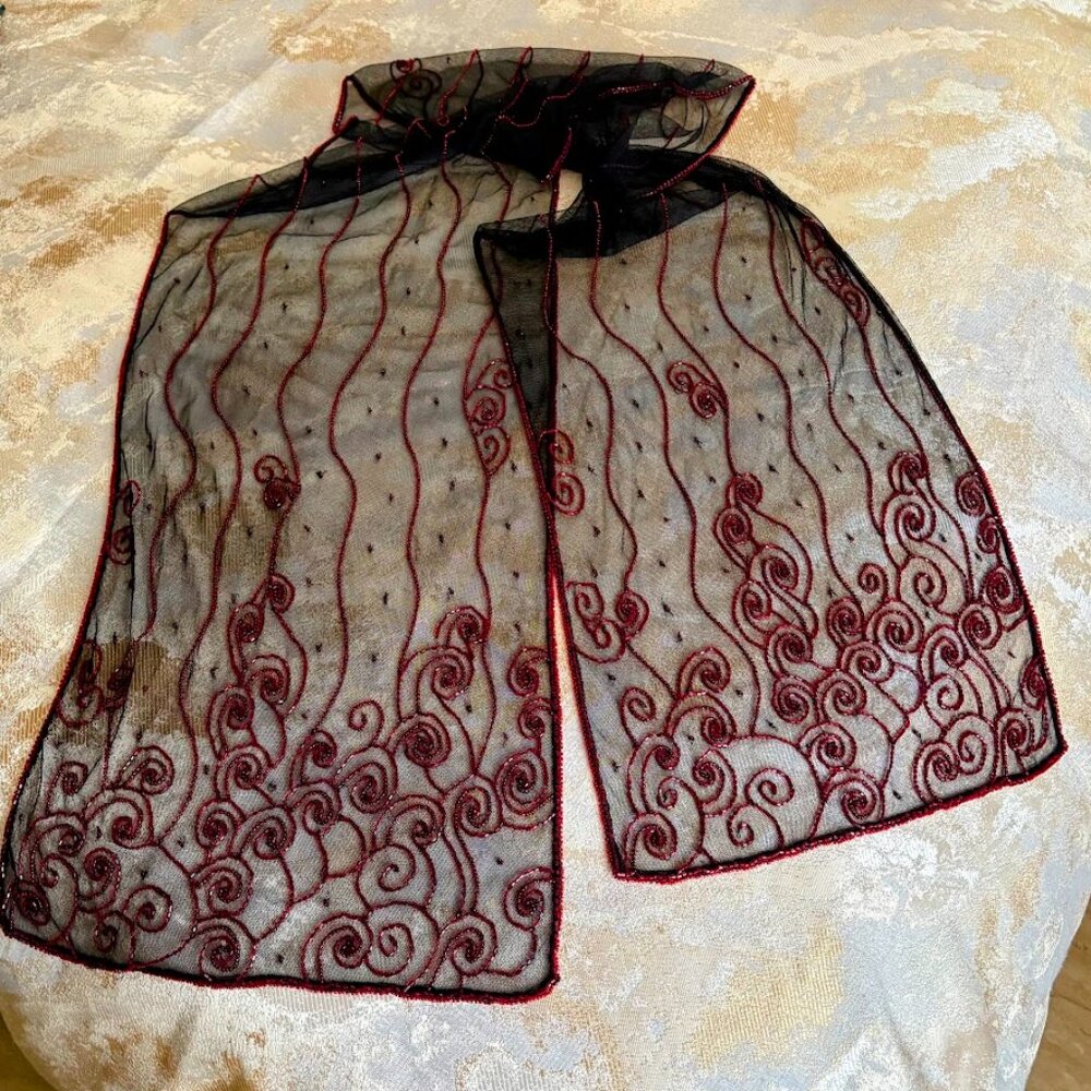 Beaded Netted Shawl Wrap